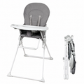 Chaise haute bébé pliable ultra-compacte 4,7 kg — grise