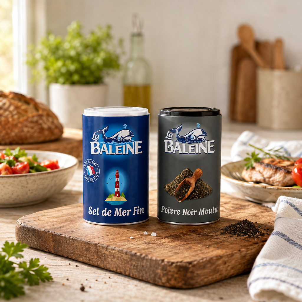 Duo mini sel de mer & poivre La Baleine — lot de 4