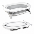 Baignoire bébé pliable avec témoin de température — gris/blanc