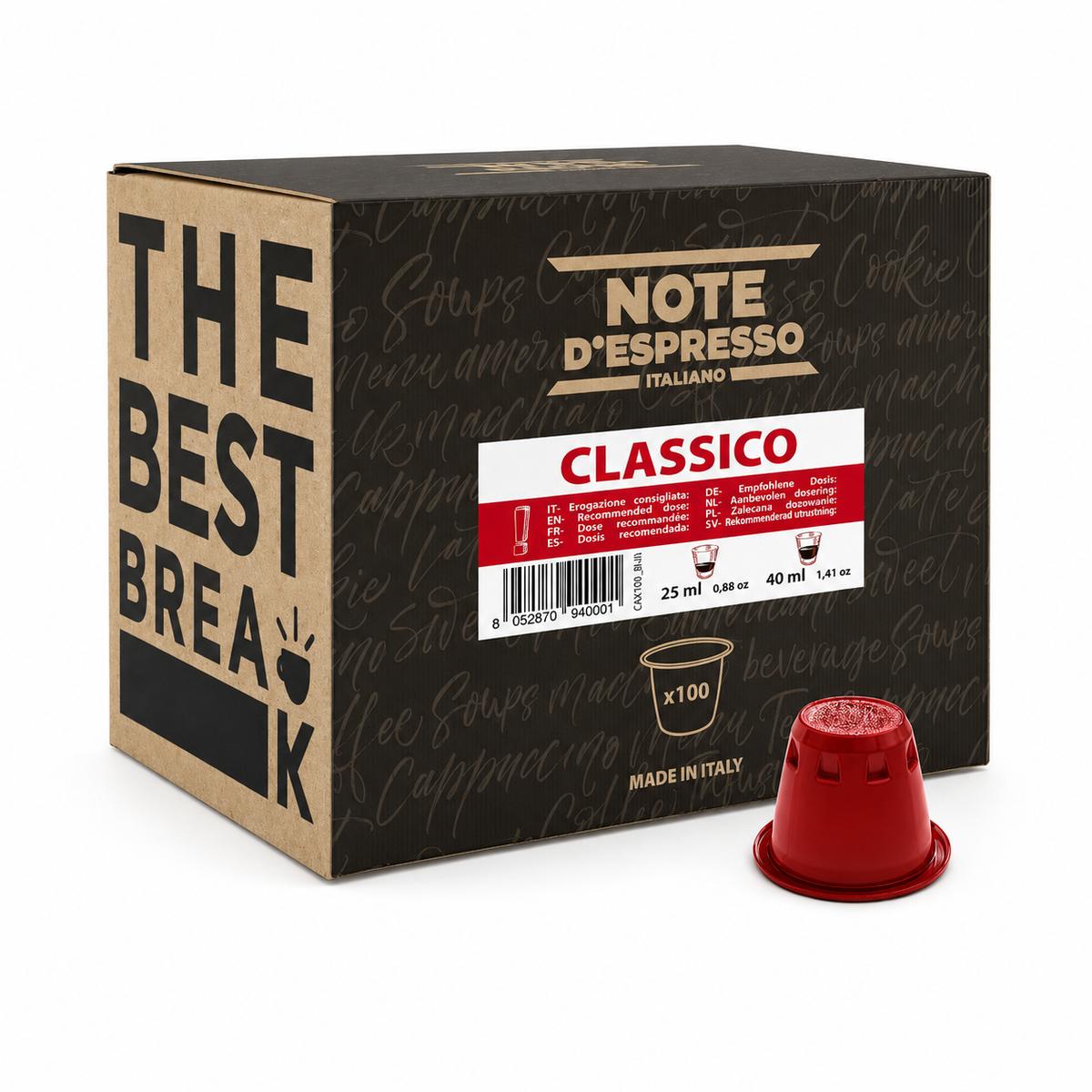 Capsules café Classico compatible Nespresso x100