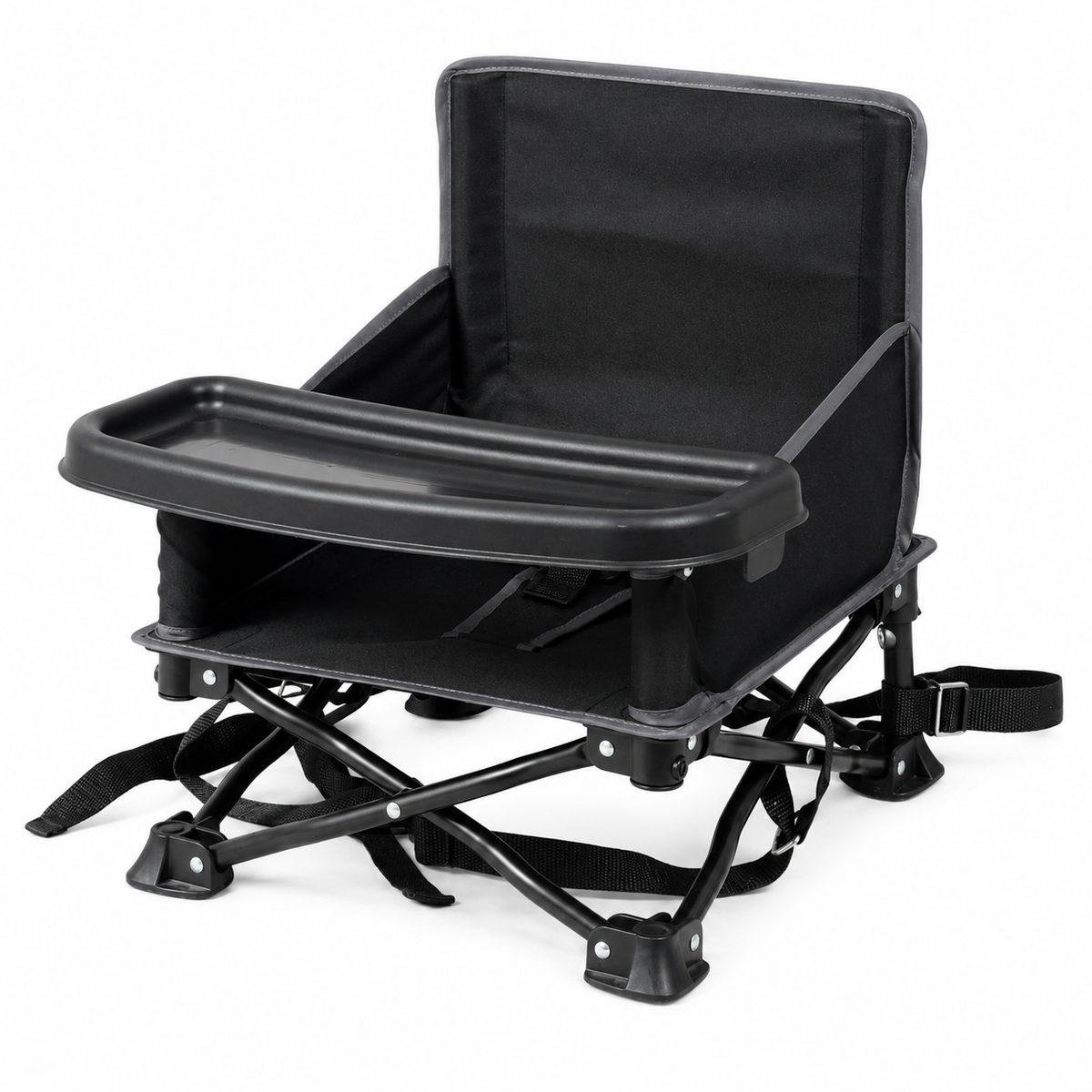 Rehausseur chaise bébé évolutif — noir/gris