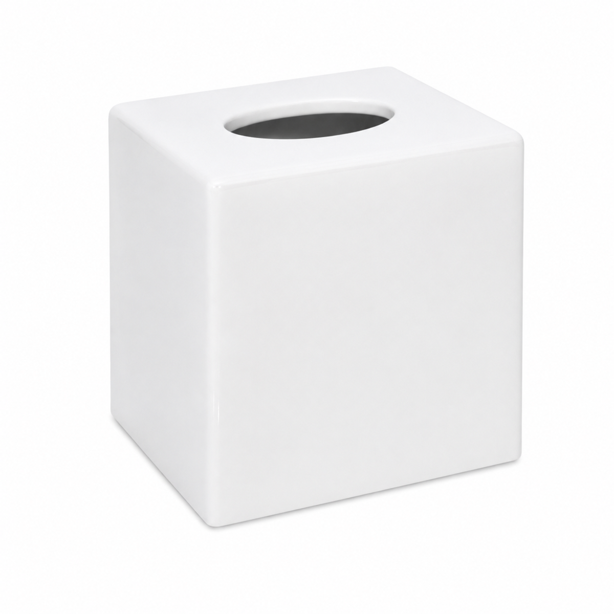Distributeur de mouchoirs cube blanc ABS et sa recharge de mouchoirs