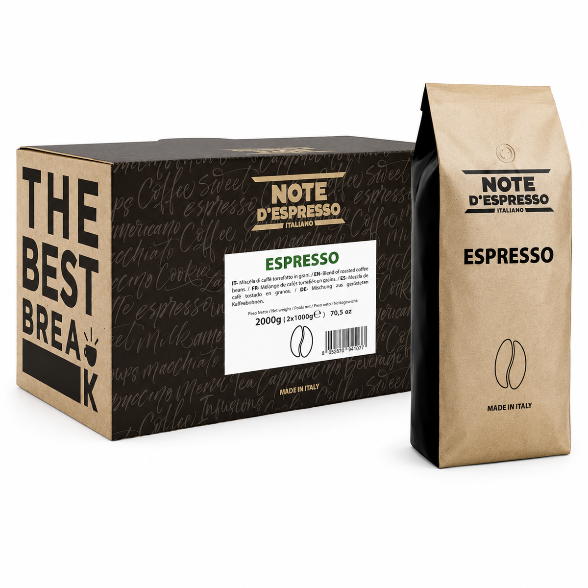 Café en grains torréfaction foncée 1 kg