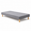 Sommier tapissier gris à lattes fixes – 80 × 200 cm, pieds inclus