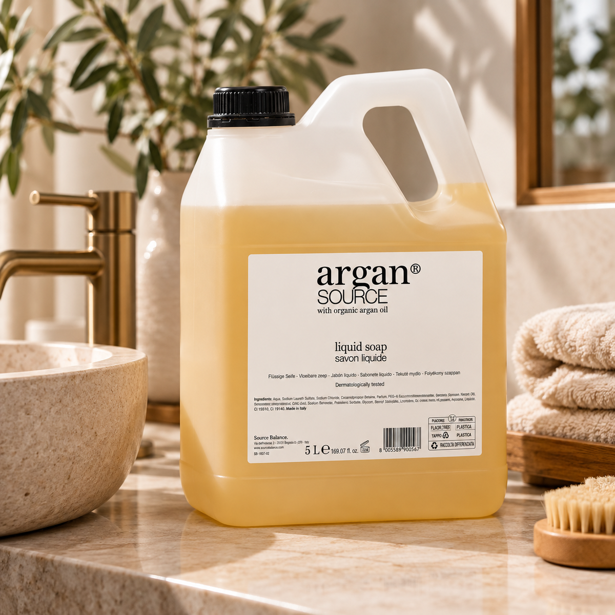 Shampooing et gel douche à l’argan – Recharge 5 L