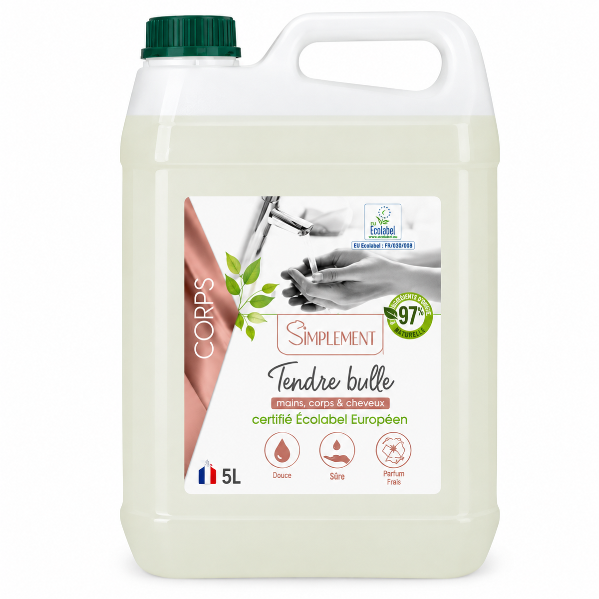 Savon liquide 3-en-1 écologique – Recharge 5 L