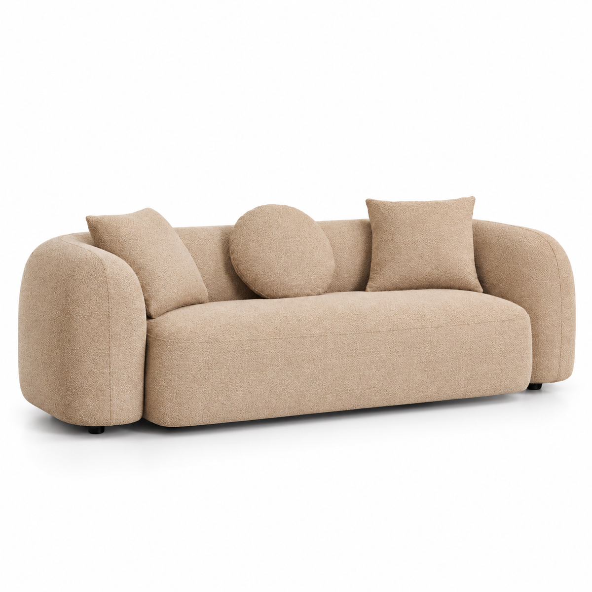 Canapé 3 places en chenille – Brun latte, 230 cm