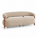 Canapé 2 places en tissu chenille et fer beige