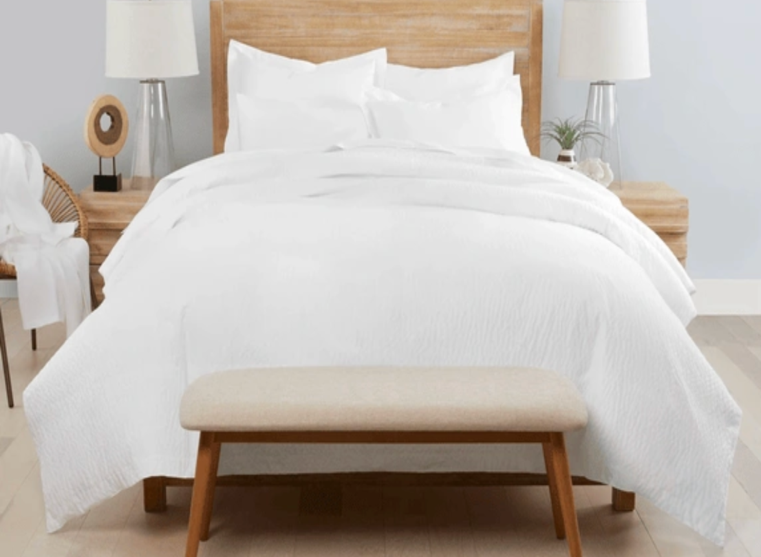 Drap-housse blanc sans repassage – 90 × 140 cm