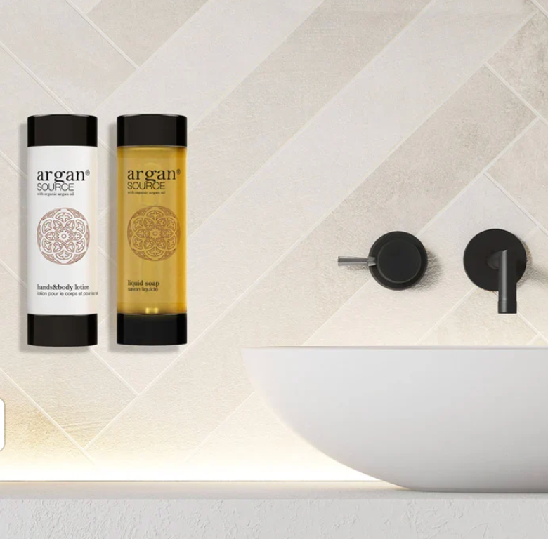 Shampooing et gel douche à l’argan – Distributeur rechargeable 320 ml