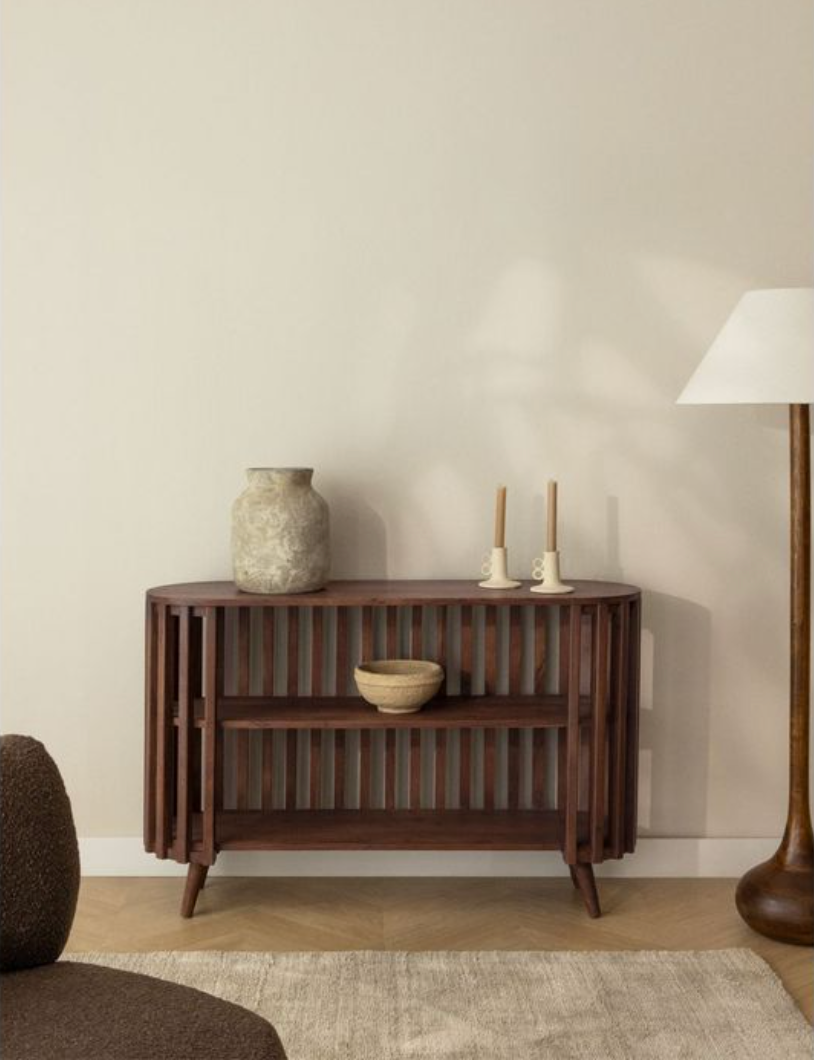 Buffet en bois d’acacia foncé – 120 × 35 cm