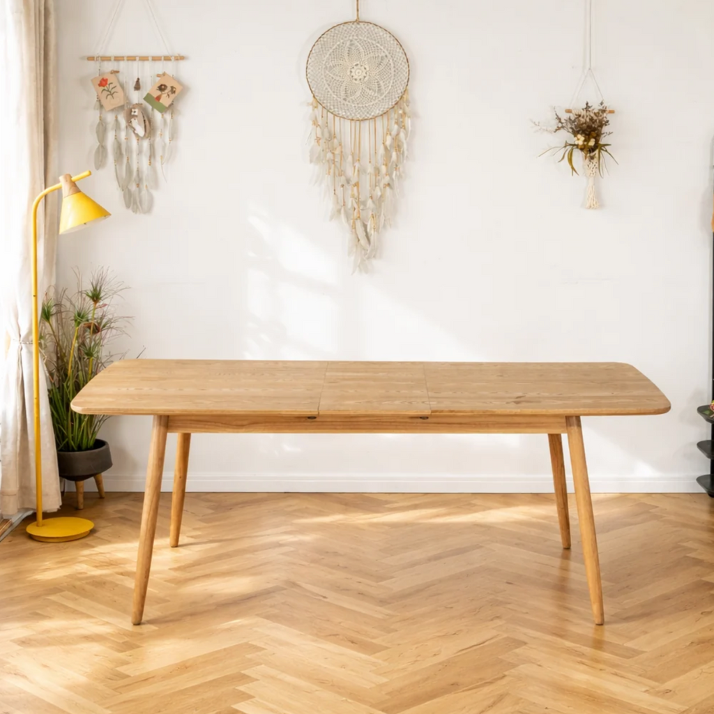 Table à manger extensible en pin massif, 6 à 8 personnes