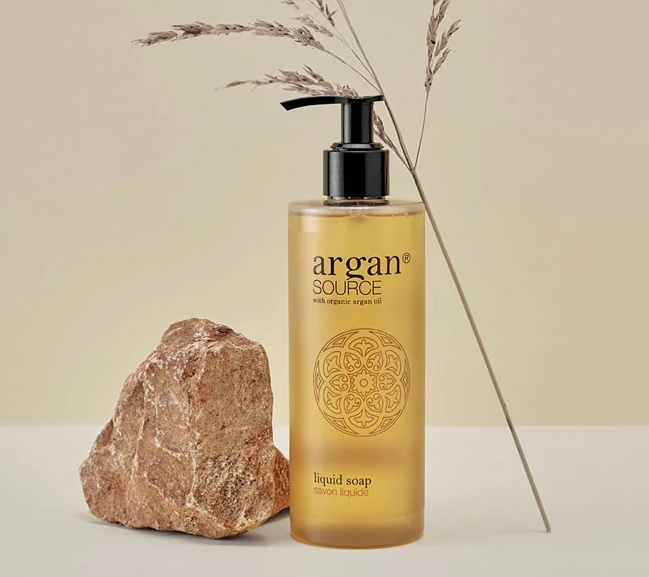 Distributeur rechargeable shampooing et gel douche à l’argan – 300 ml