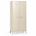 Armoire vestiaire 2 portes 80x180 cm en acier beige