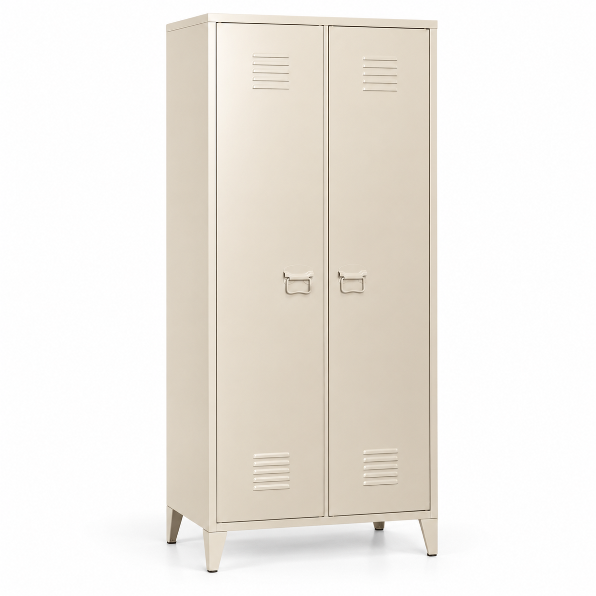 Armoire vestiaire 2 portes 80x180 cm en acier beige