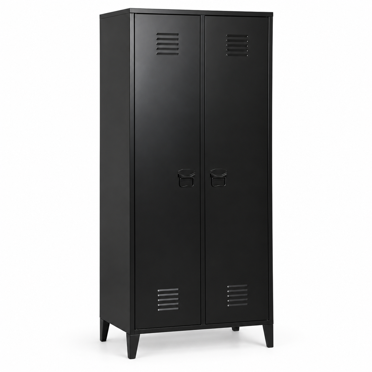 Armoire vestiaire 2 portes 80x180 cm en acier noir