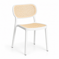 Chaise de salle à manger monobloc en polypropylène tressé blanche