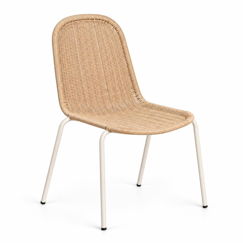 Chaise de salle à manger monobloc en rotin synthétique