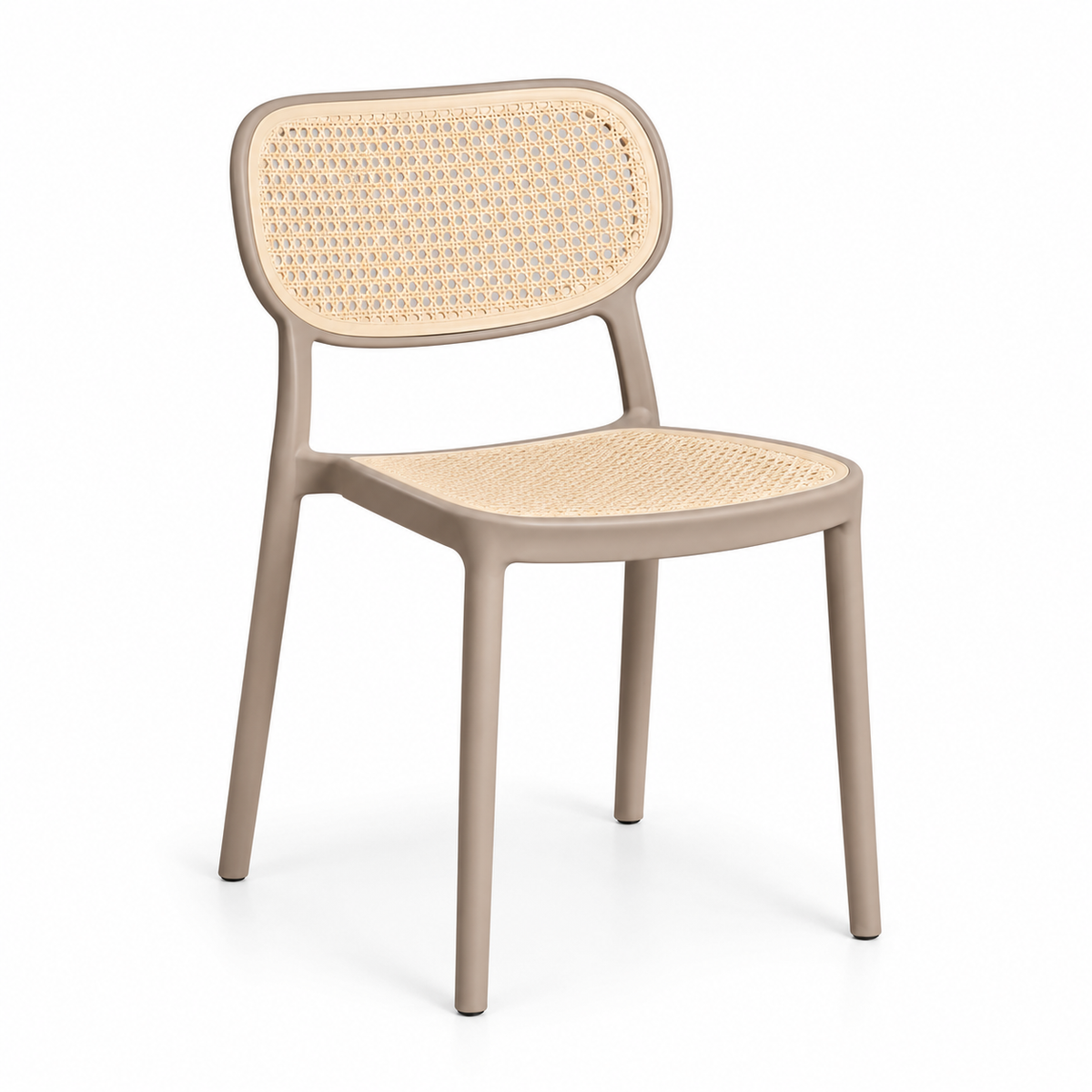 Chaise de salle à manger monobloc en polypropylène tressé beige