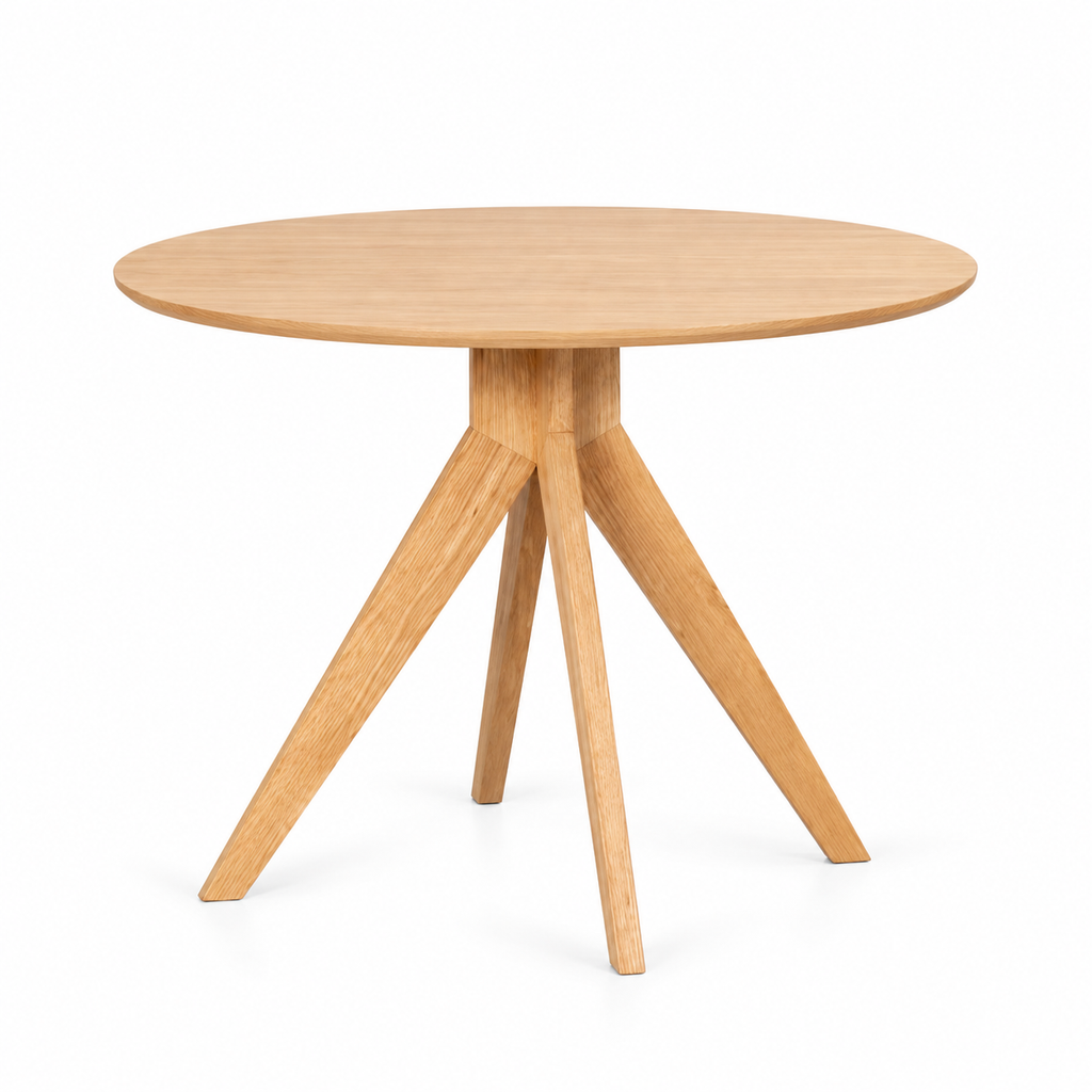 Table à manger ronde Ø100 cm en MDF et bois d'hévéa