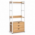 Dressing ouvert 80x200 cm acier et MDF naturel