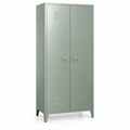 Armoire vestiaire 2 portes 80x180 cm en acier vert kaki