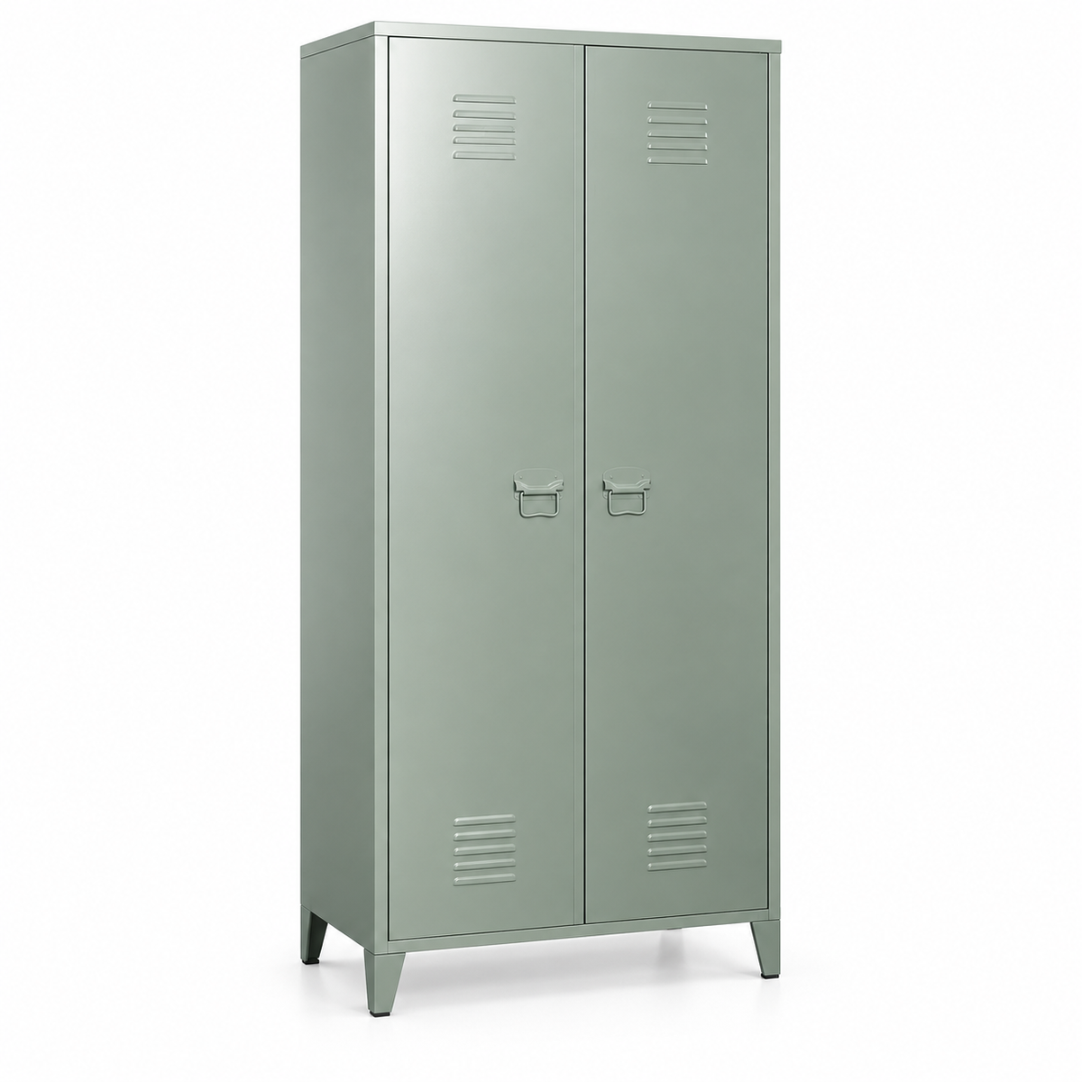 Armoire vestiaire 2 portes 80x180 cm en acier vert kaki