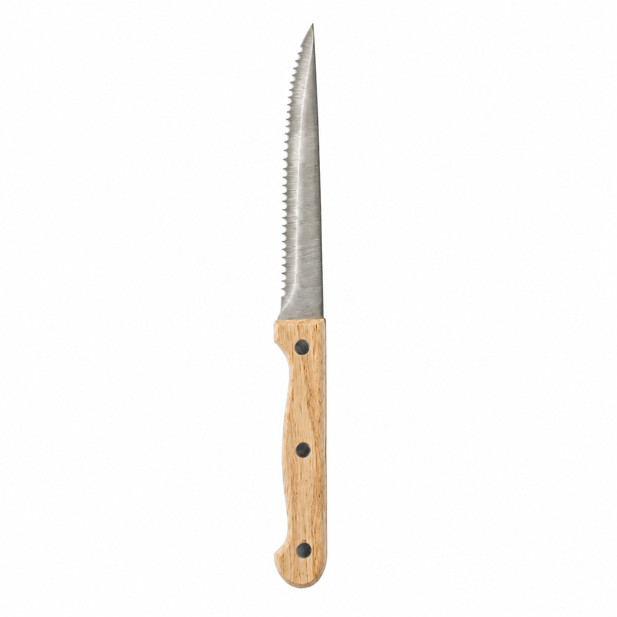 Couteaux à steak bois et inox — lot de 6