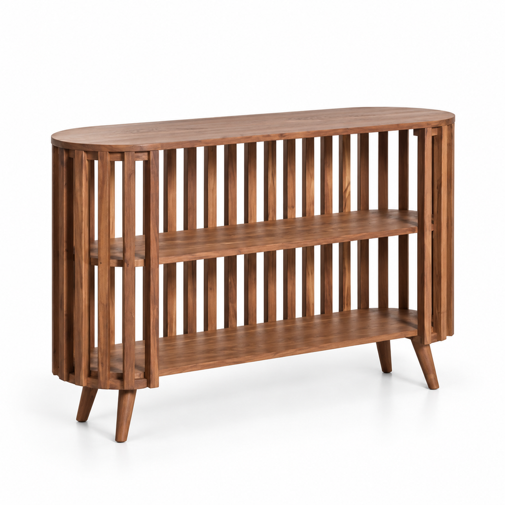 Buffet en bois d’acacia foncé – 120 × 35 cm