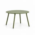 Table d'appoint ronde jardin Ø50 cm en acier vert olive