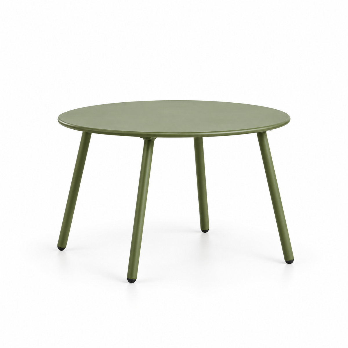 Table d'appoint ronde jardin Ø50 cm en acier vert olive