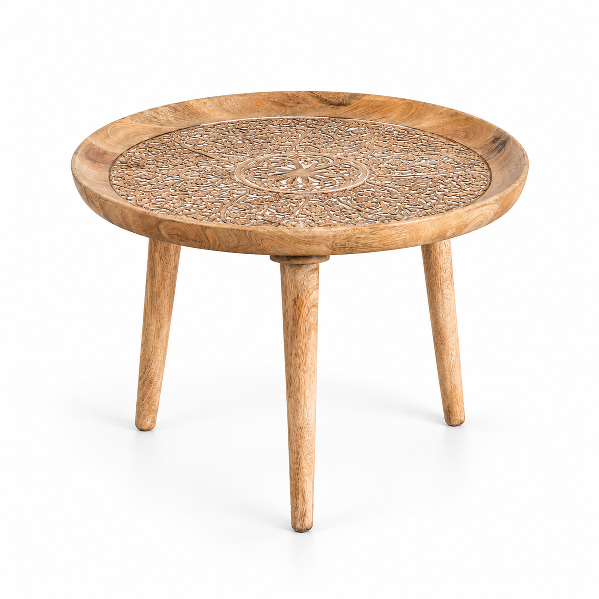 Table d'appoint ronde Ø60 cm en bois de manguier