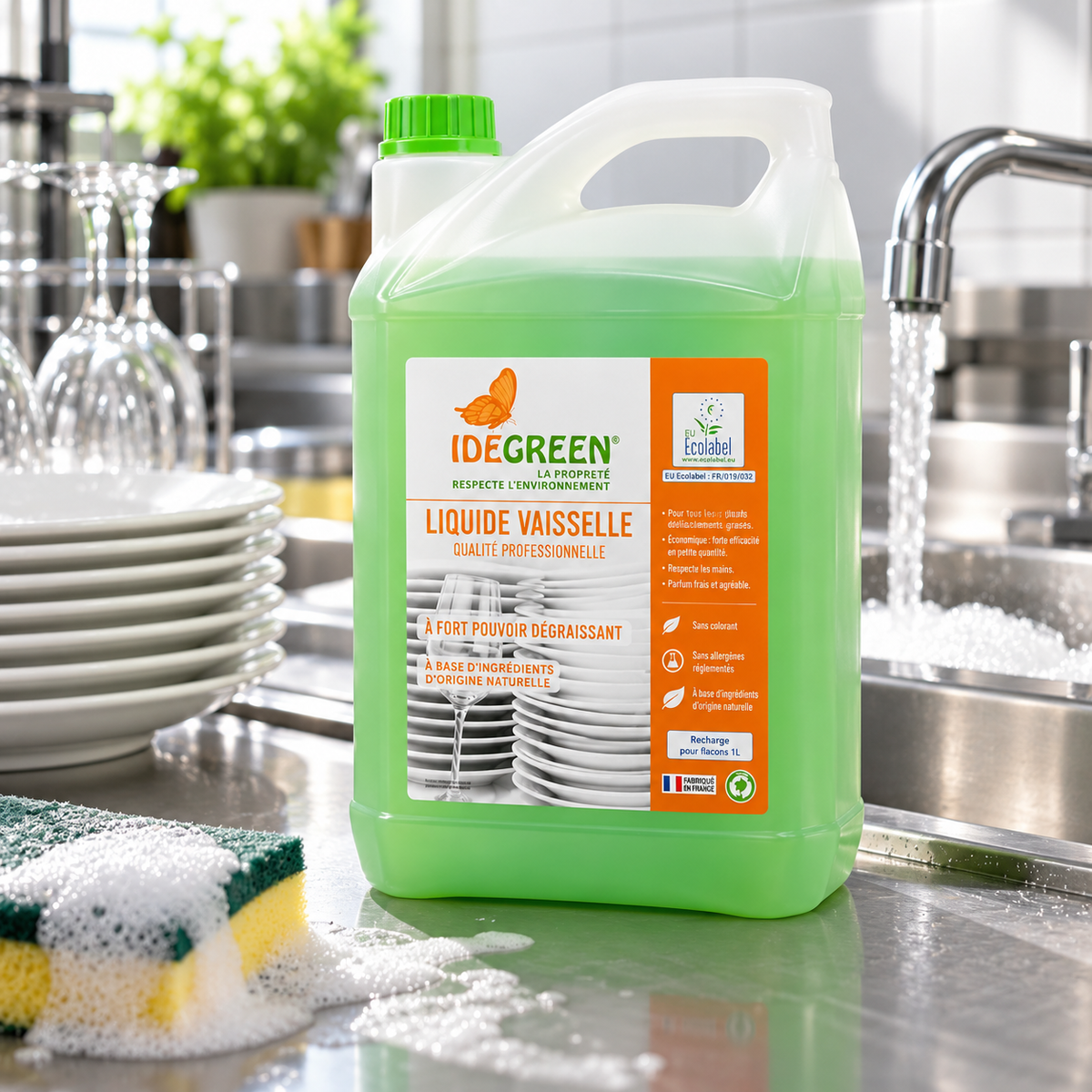 Liquide vaisselle écologique citron vert – Recharge 5 L