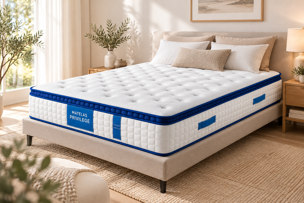 Matelas à ressorts ensachés déhoussable – 140 × 190 cm, 23 cm