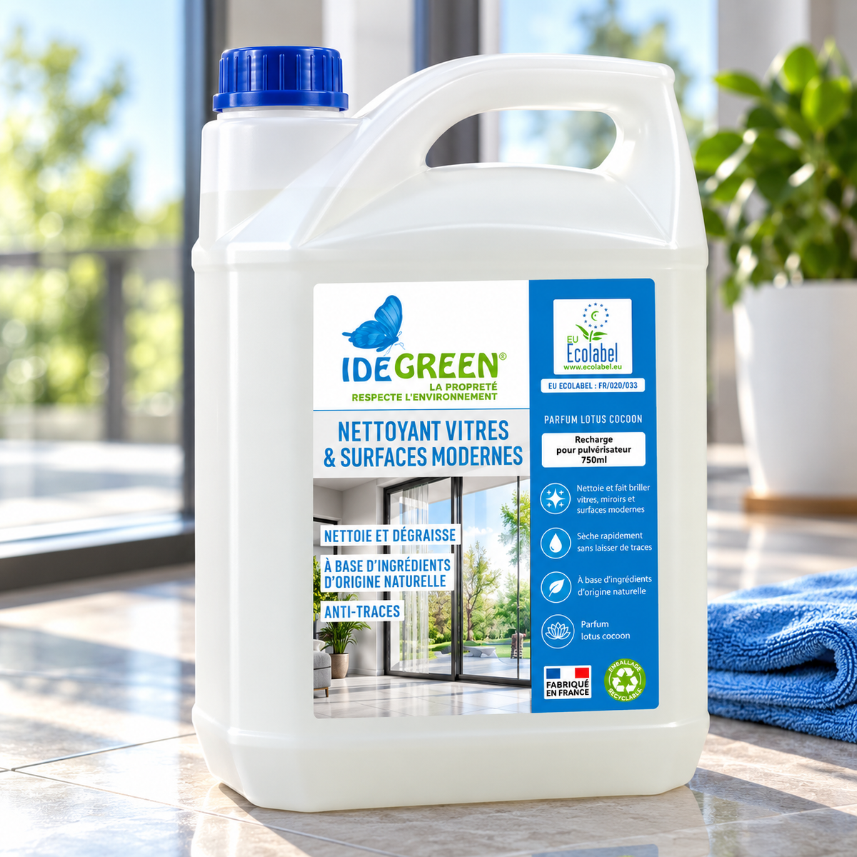Nettoyant vitres et surfaces écologique – Recharge 5 L