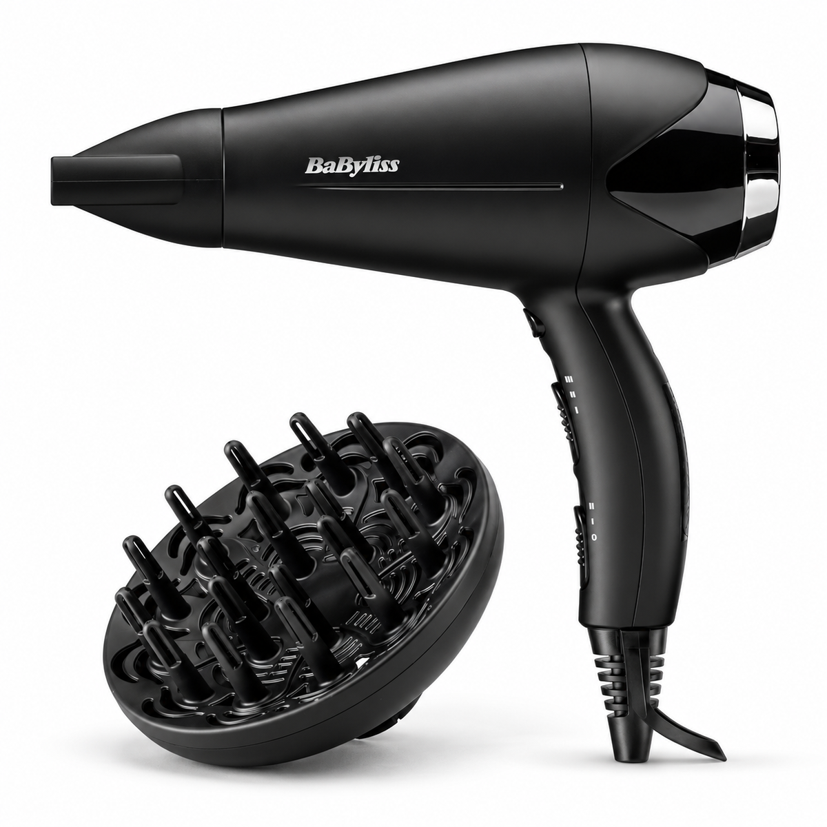 Sèche-cheveux ionique 2 200 W avec diffuseur – Noir