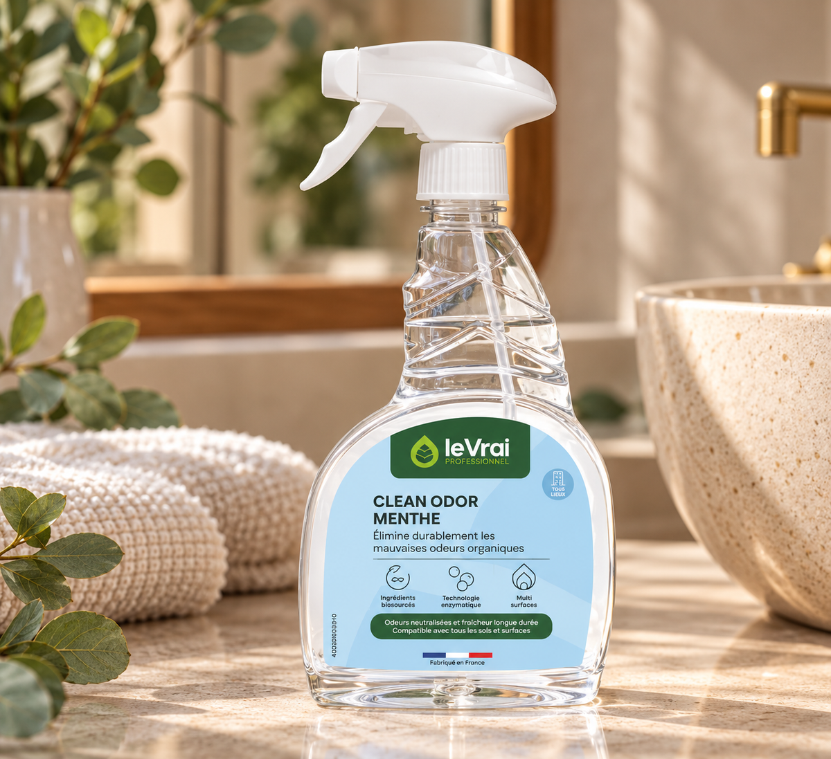 Destructeur d’odeurs senteur menthe – Pulvérisateur 750 ml