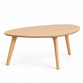 Table d’appoint ovale en MDF et bois de chêne naturel