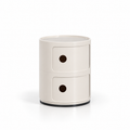 Table d'appoint ronde avec étagères en ABS beige