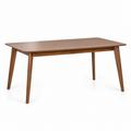 Table à manger rectangulaire en MDF et hévéa – 150 × 90 cm, bois foncé