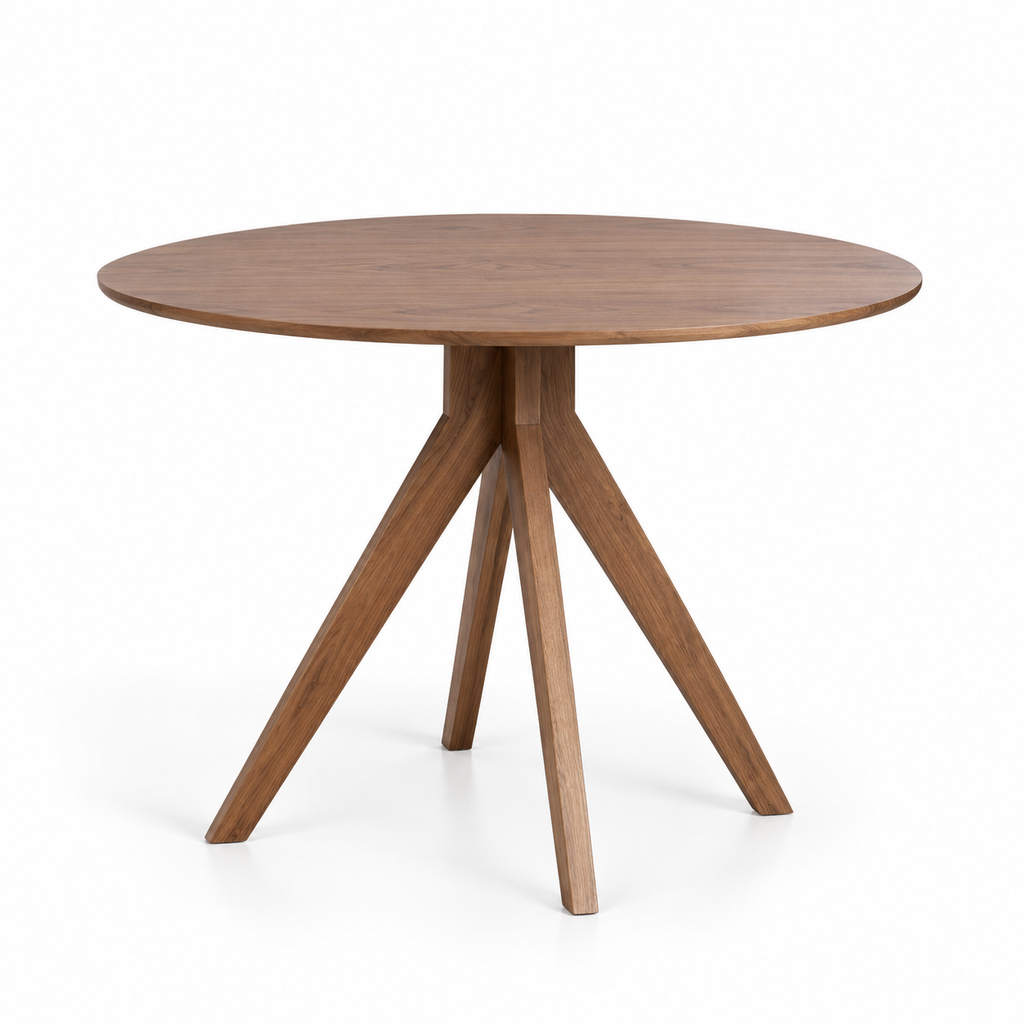 Table à manger ronde Ø100 cm en MDF et bois d'hévéa