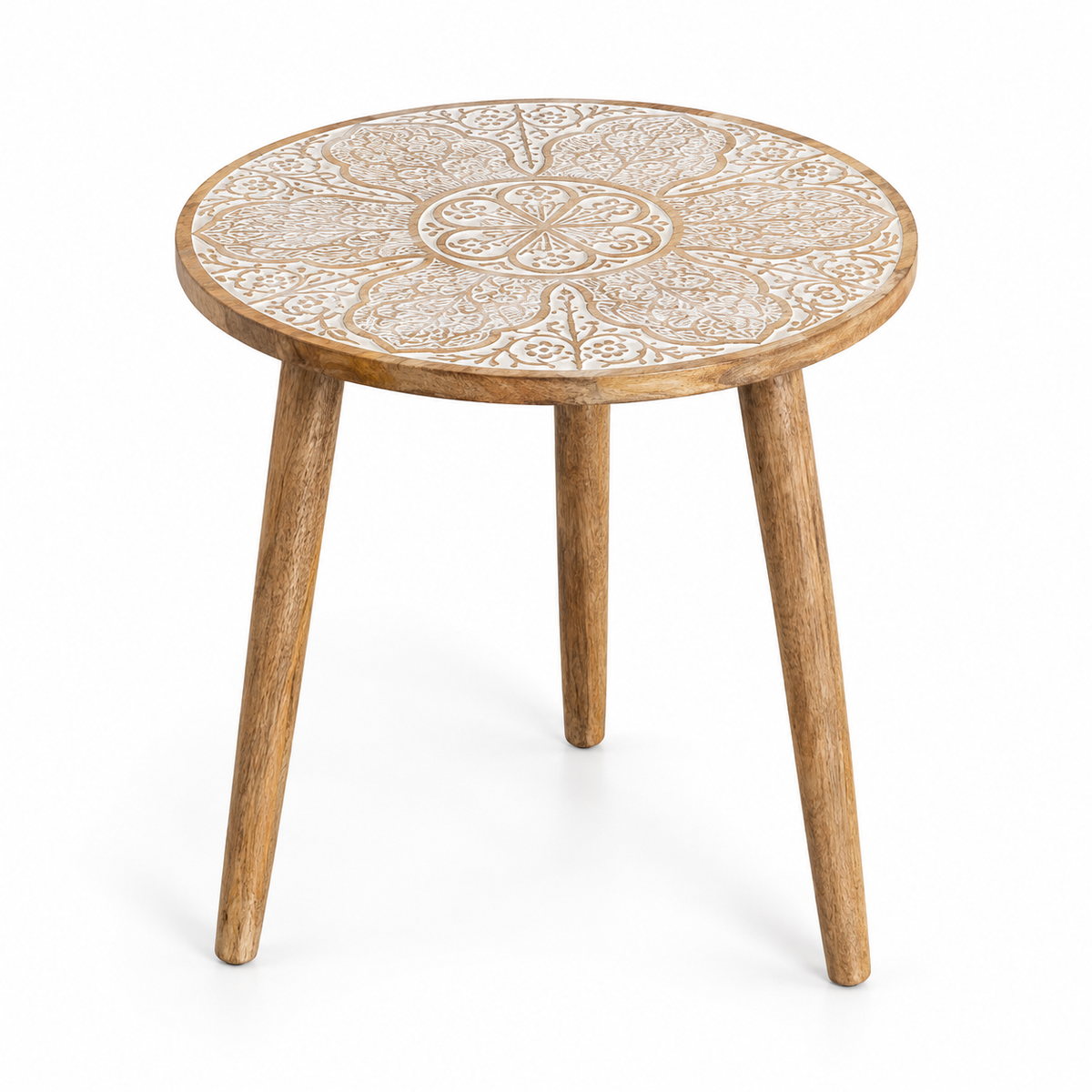Table d’appoint ronde en bois de manguier – Ø45 cm