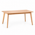 Table à manger rectangulaire en MDF et hévéa – 100 × 100 cm, bois naturel