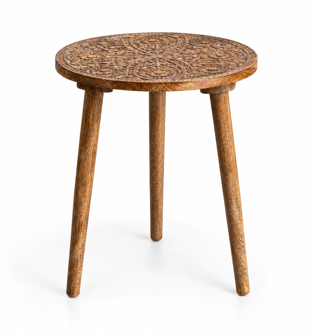 Table d'appoint ronde Ø40 cm en bois de manguier