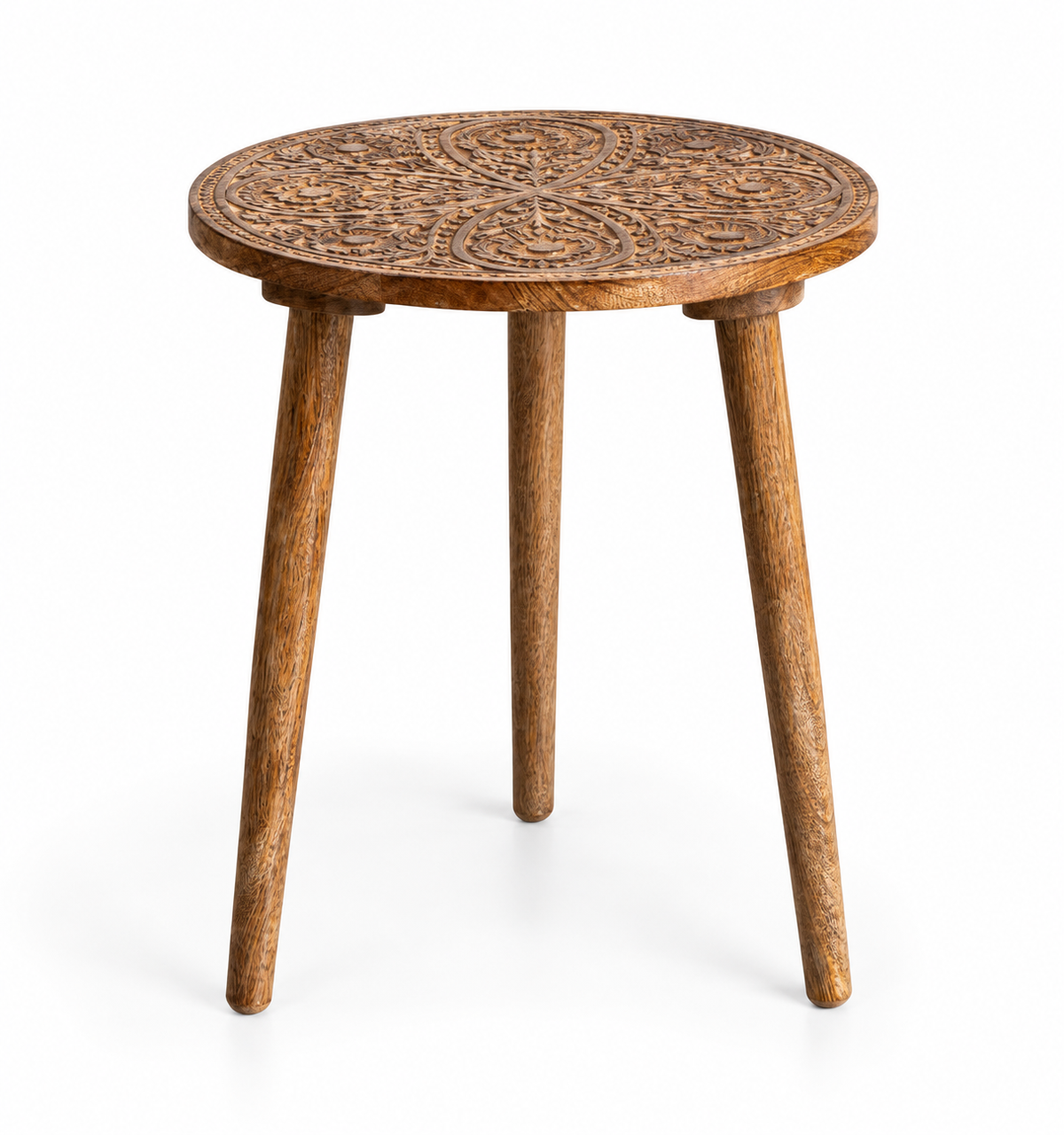 Table d'appoint ronde Ø40 cm en bois de manguier