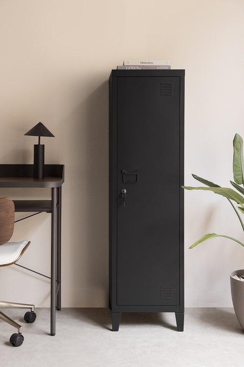 Armoire vestiaire en acier avec serrure à clé – noir