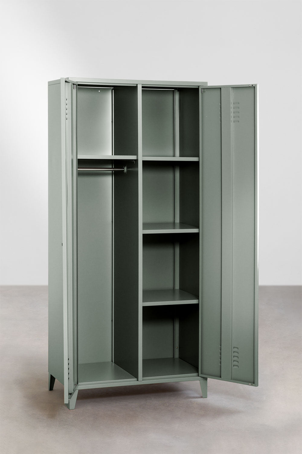 Armoire vestiaire 2 portes 80x180 cm en acier vert kaki