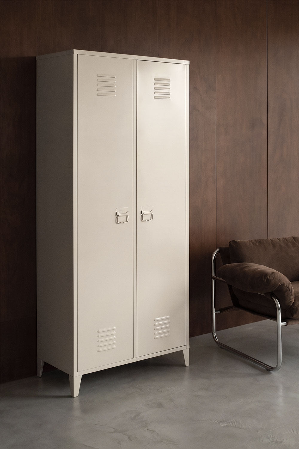 Armoire vestiaire 2 portes 80x180 cm en acier beige