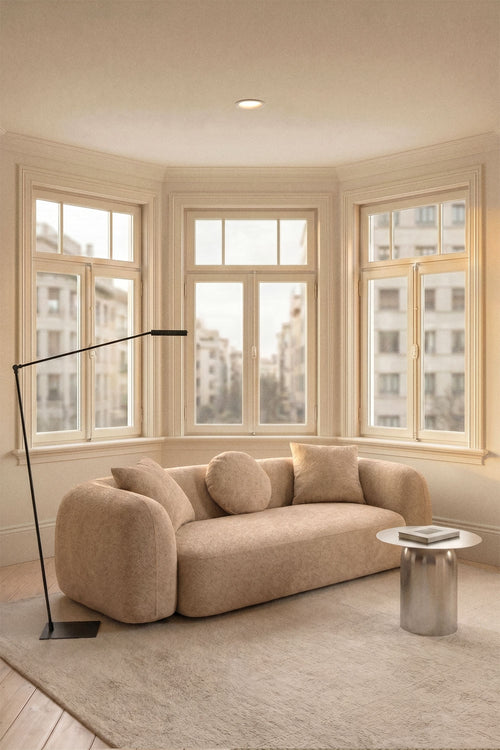 Canapé 3 places en chenille – Brun latte, 230 cm