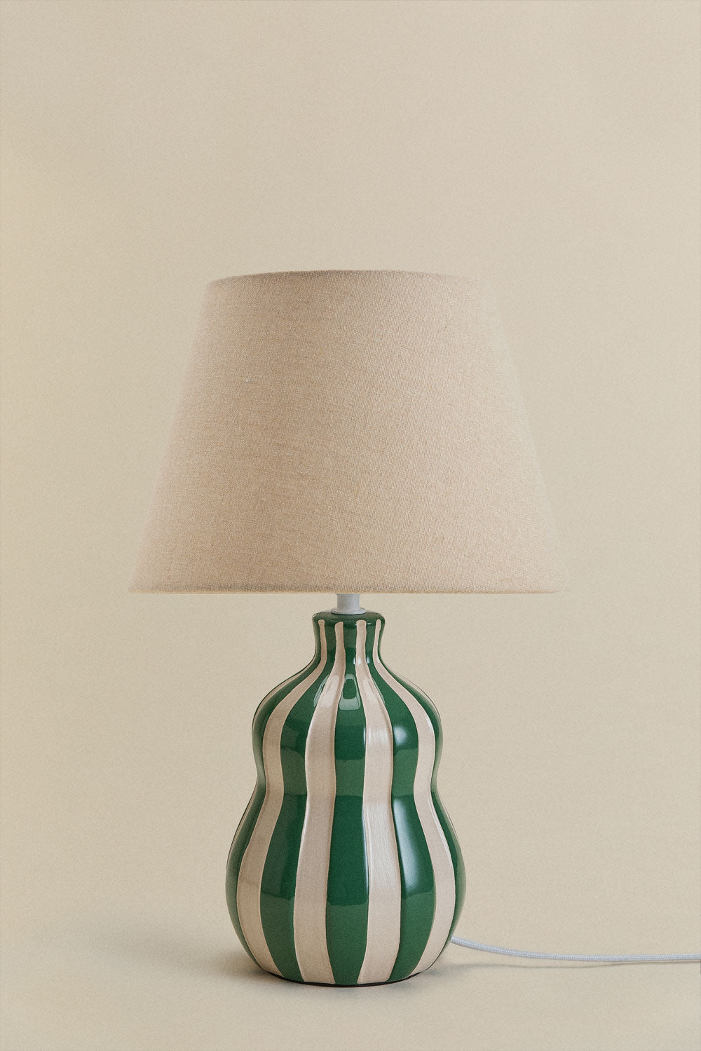 Lampe de table 40 cm en céramique et lin